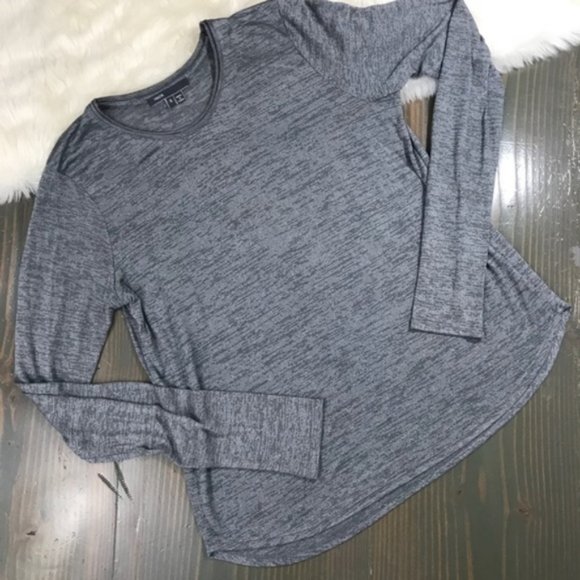 Vince Tops - {Vince} Heathered Gray Semi Sheer Long Sleeve
